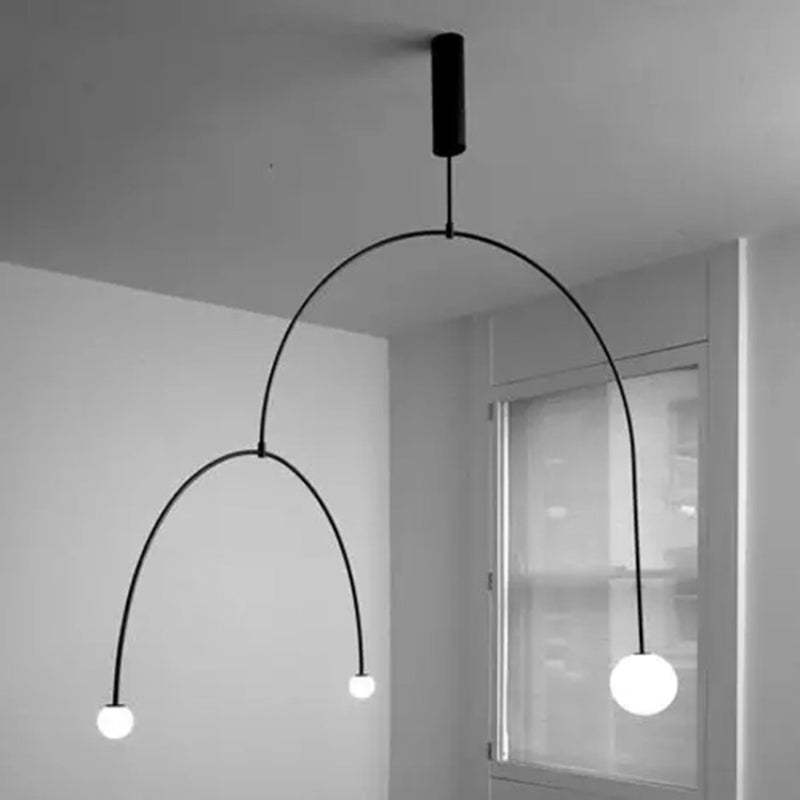 Arisha Minimalist Linear Mobile Pendant Light, Black - Neutral Decor