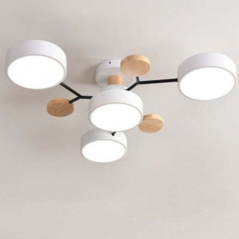 Arisha Ceiling Light, Wood Round for Living Room - Neutral Decor