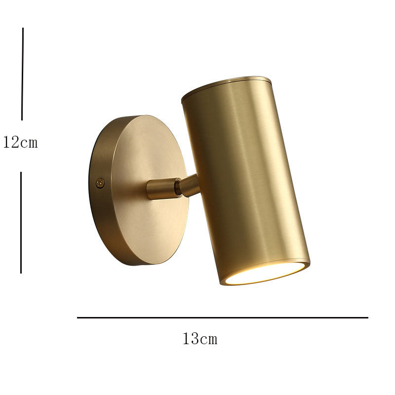 Aria Moden Spotlight cylindrical Metal Wall Lamp, Gold/Black - Neutral Decor