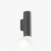 Ray Minimalist Cylindrical Double-headed Cement Outdoor Wall Lamp, Black/White - Neutral Decor