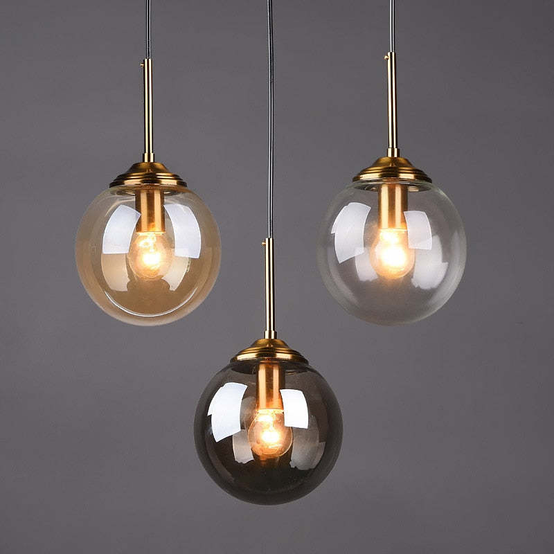 Valentina Designer Bubble Glass Pendant Light, Smoke/Clear/Amber - Neutral Decor