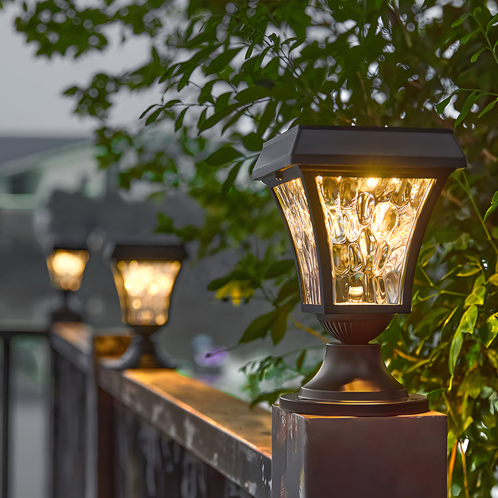 Eri LED Solar Cast Outdoor Pillar Lights