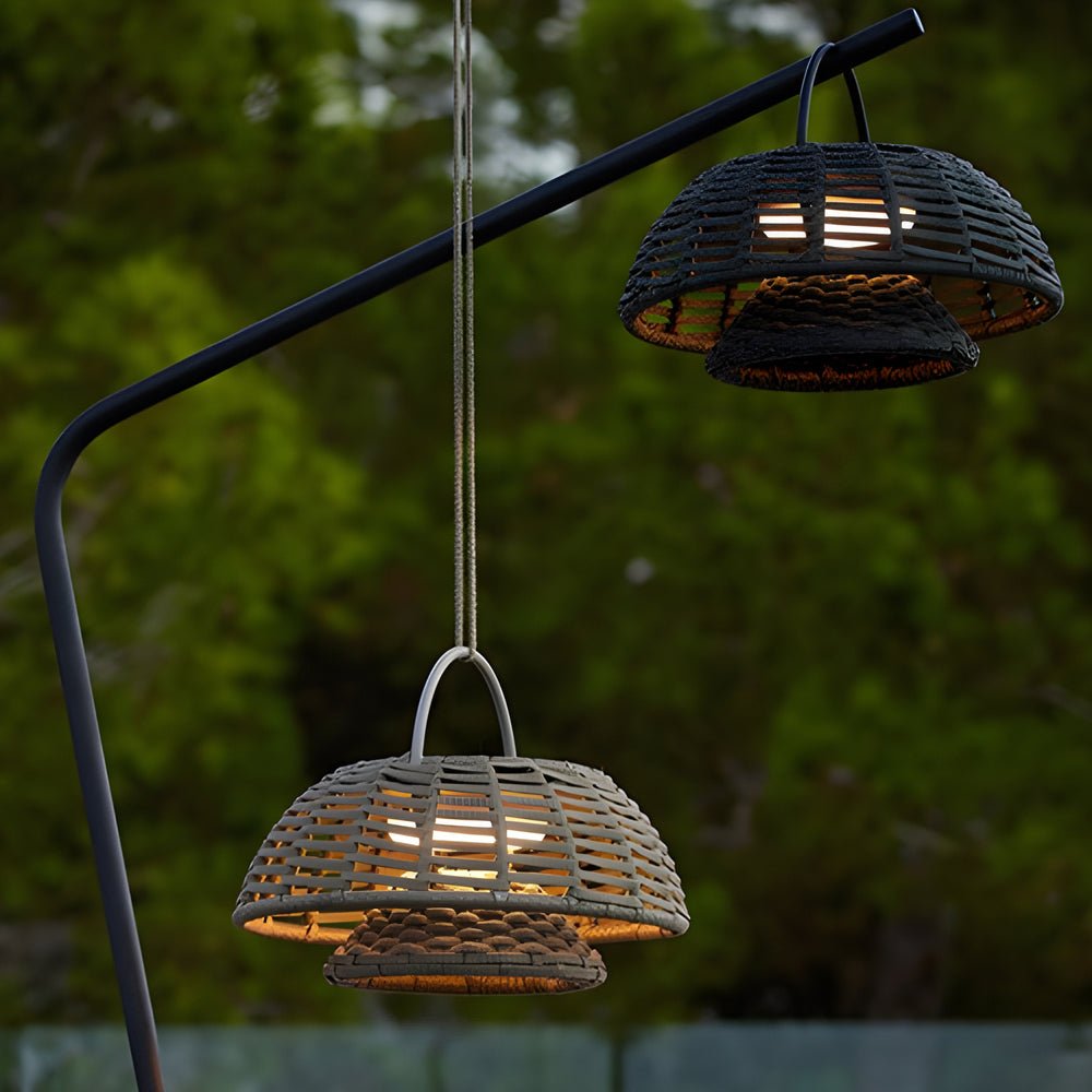 Teri Decorative Modern Ropes Rattan Outdoor Chandelier