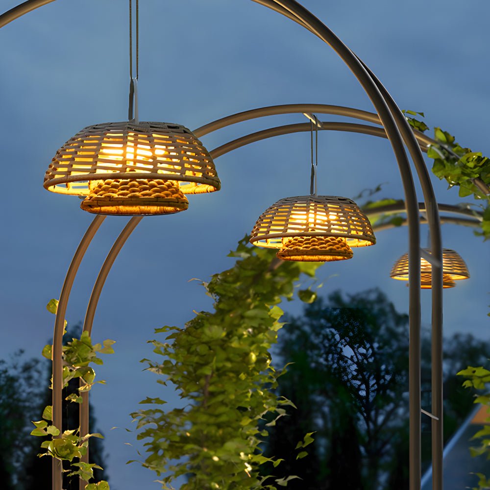 Teri Decorative Modern Ropes Rattan Outdoor Chandelier