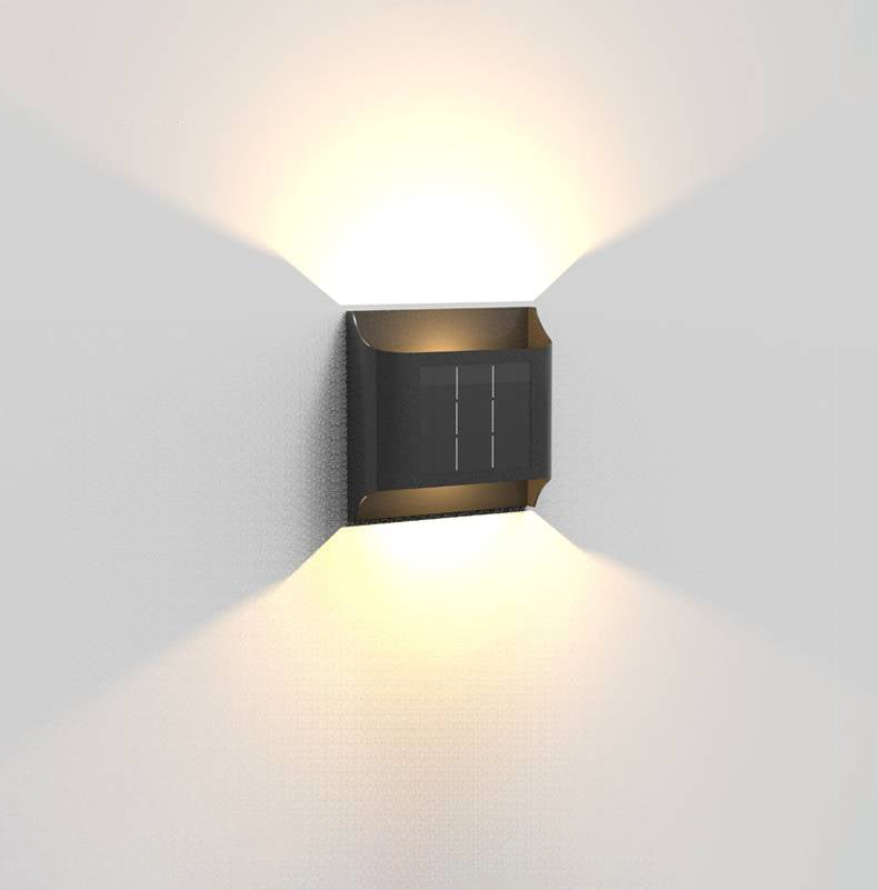 Ray Modern Solar Up Down Metal Outdoor Wall Lamp, Balck - Neutral Decor