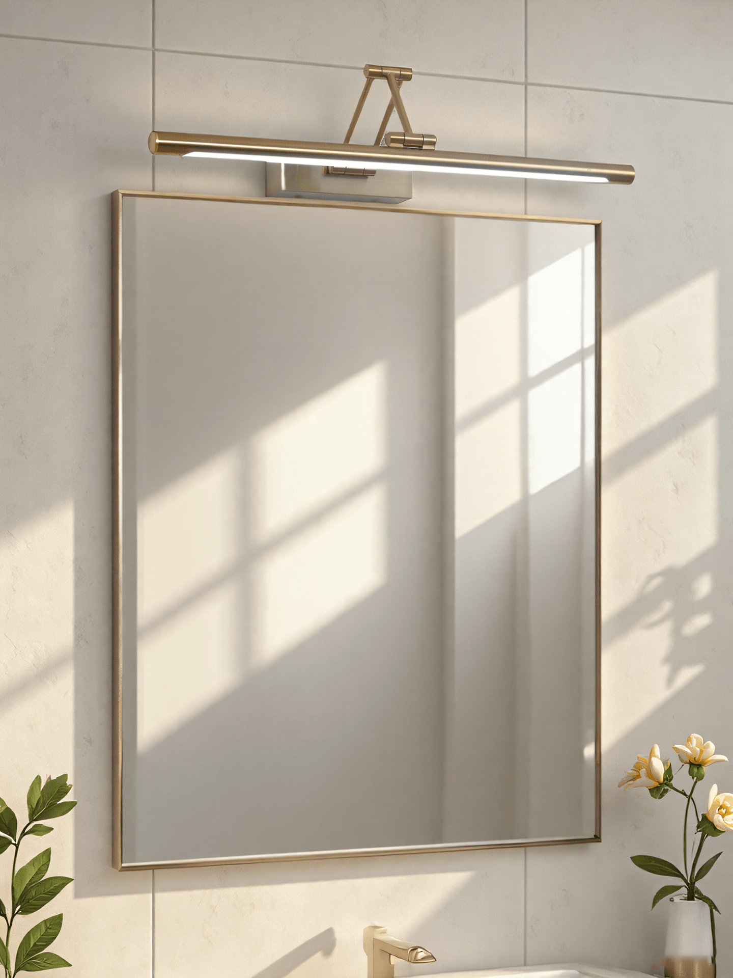 Geth Gold Frame Rechargeable Wall Light-Neutral Decor