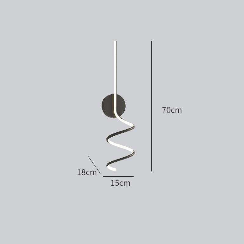Arisha Modern LED Art Interior Wall Light Spiral, Black & White - Neutral Decor