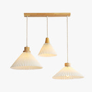 Muto Pendant Light Umbrella Shape Art, Wood, White, Bedroom - Neutral Decor