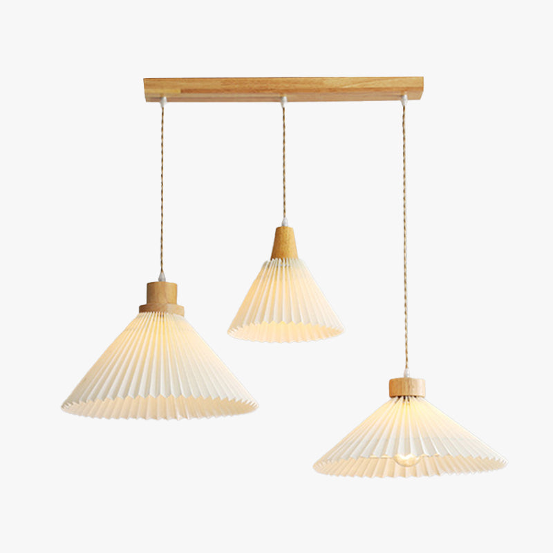 Muto Pendant Light Umbrella Shape Art, Wood, White, Bedroom - Neutral Decor