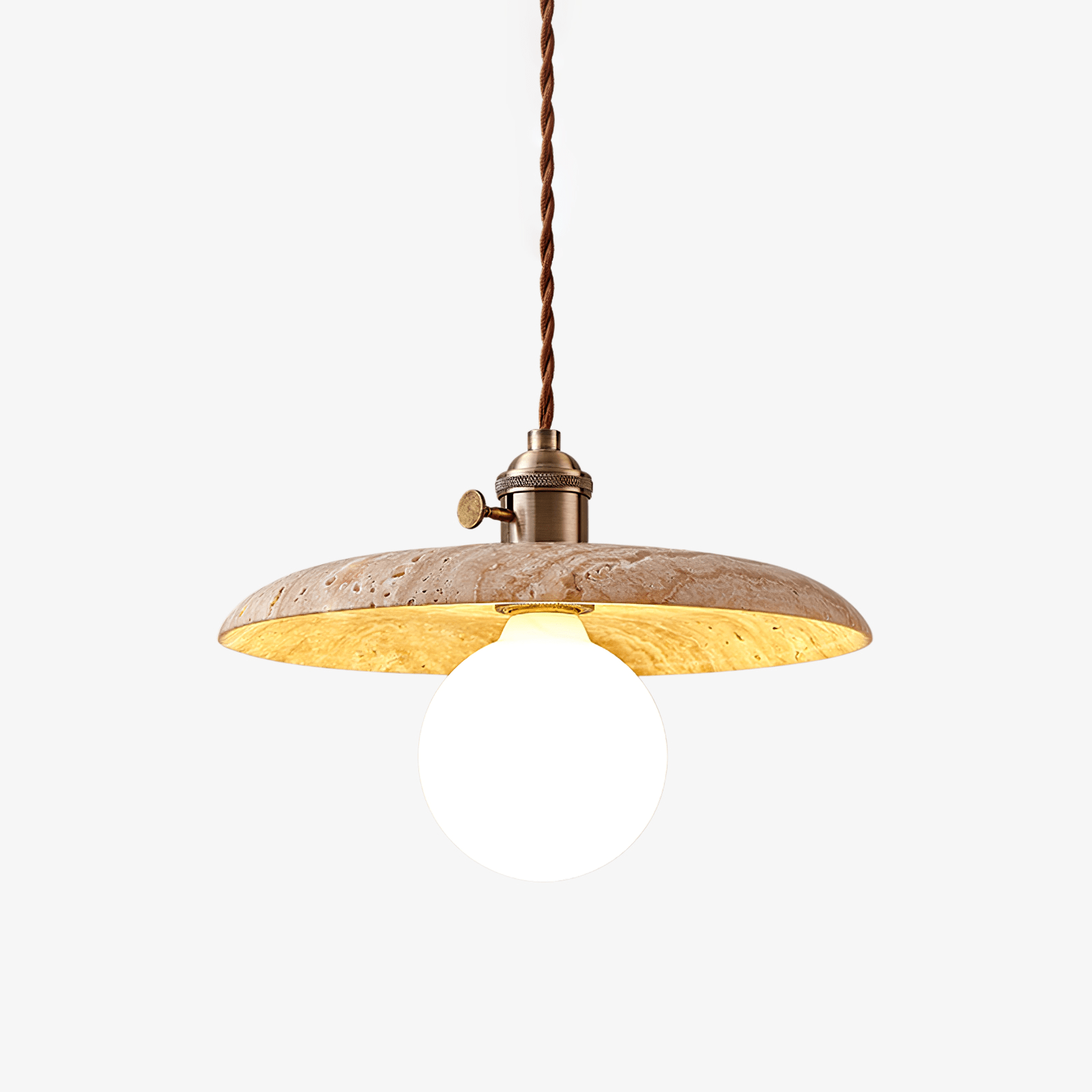 Nico Minimalist Travertine Pendant Light-Neutral Decor