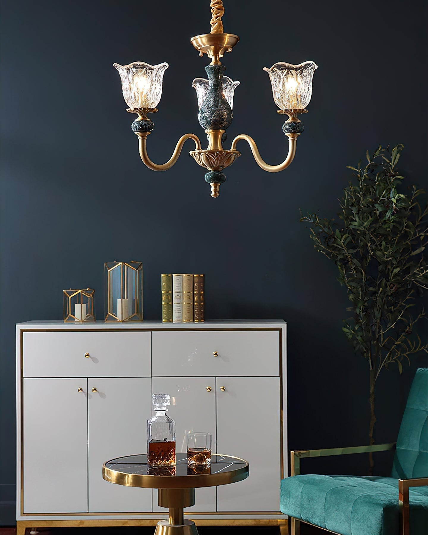 Dieppe Chandelier with 10 lights.