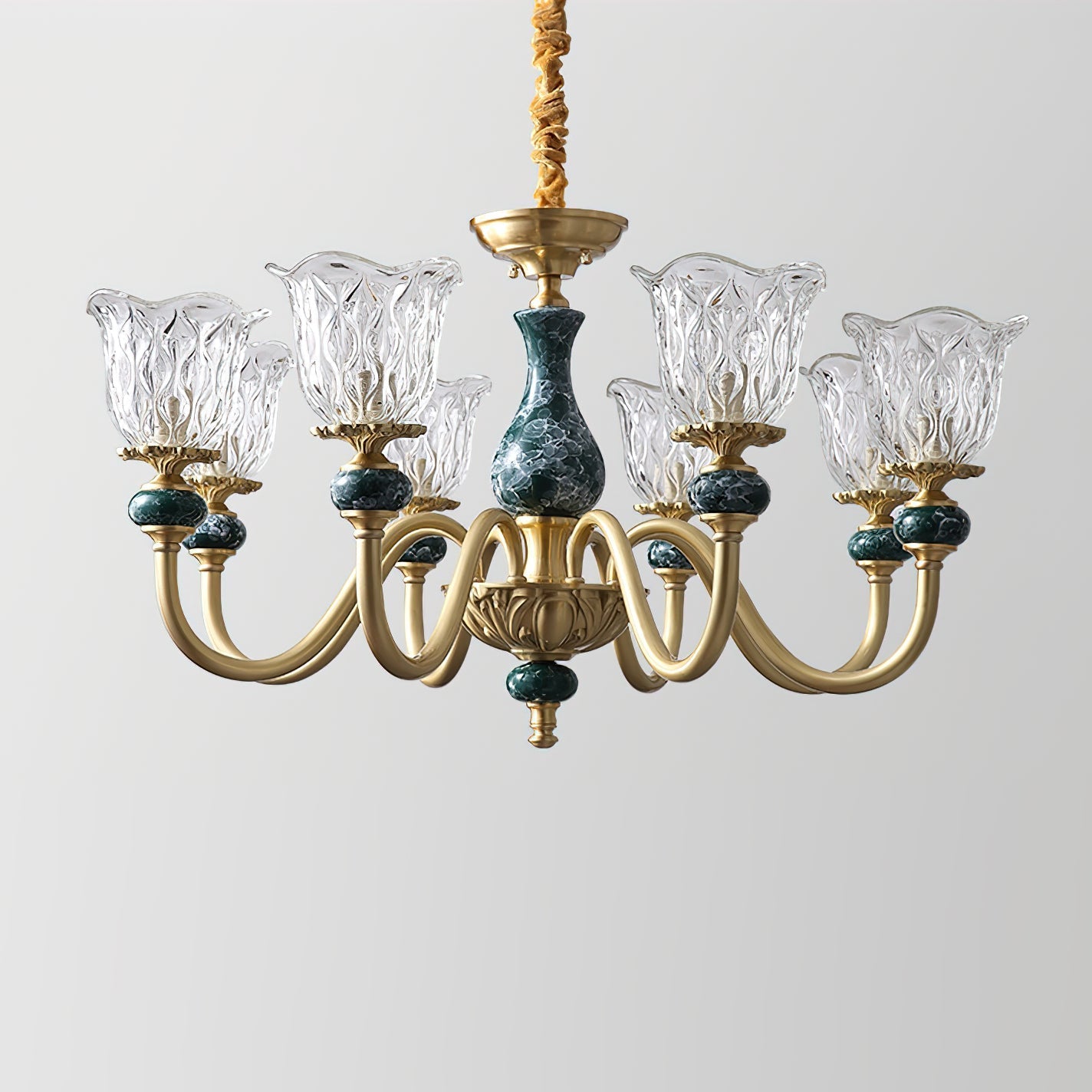 View of the Dieppe Chandelier from below.