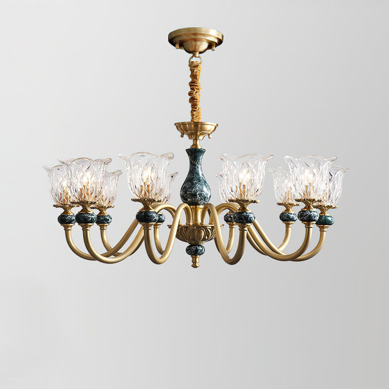 Full view of the 10-light Dieppe Chandelier.