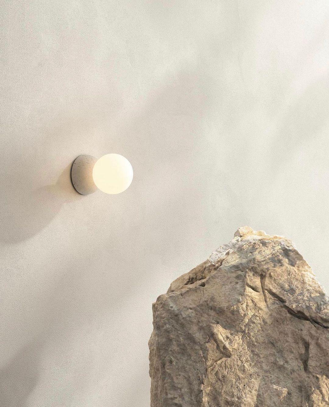 Lustra Wall Lamp Concrete Opal Glass-Neutral Decor
