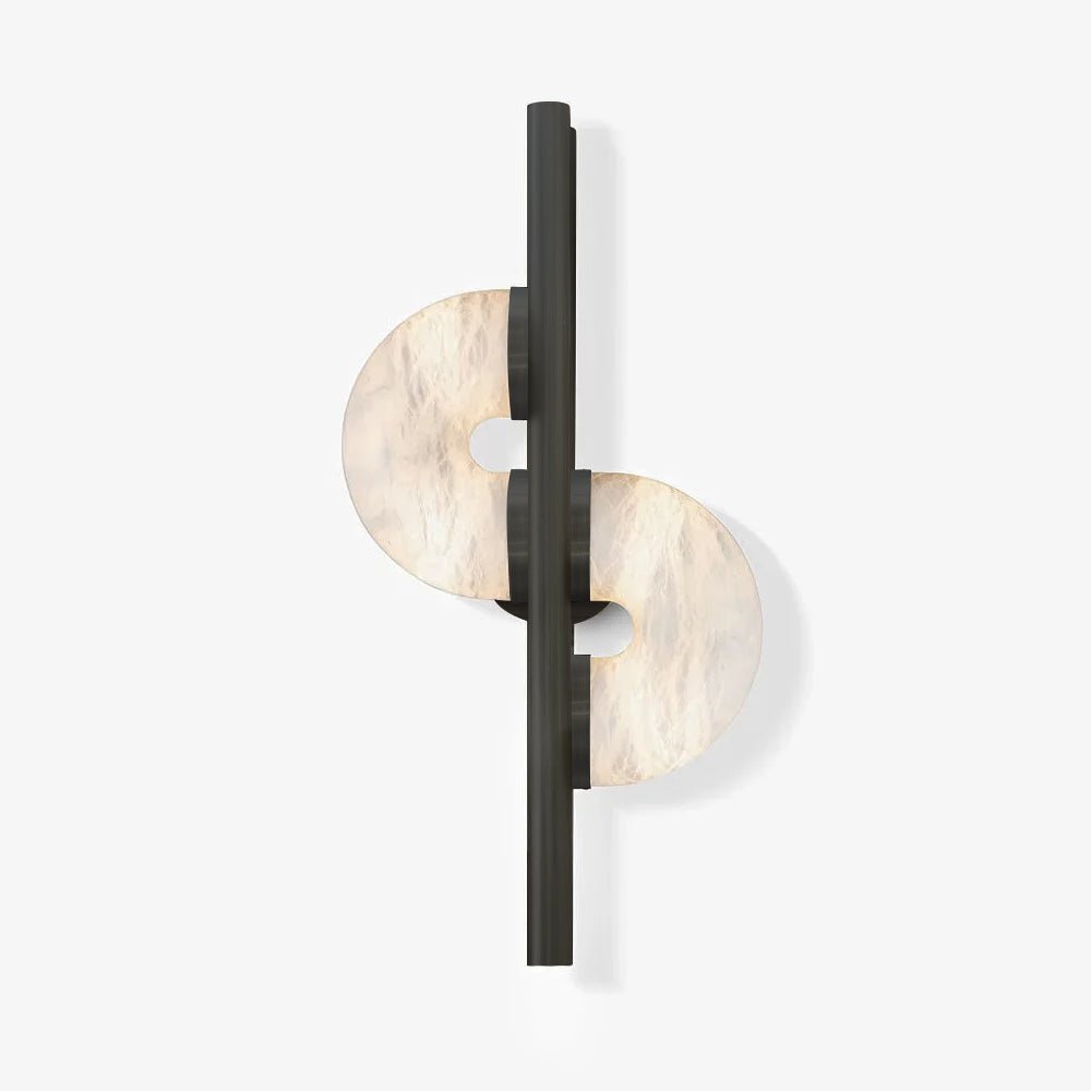 Ythar Dual Disc Alabaster Wall Light-Neutral Decor