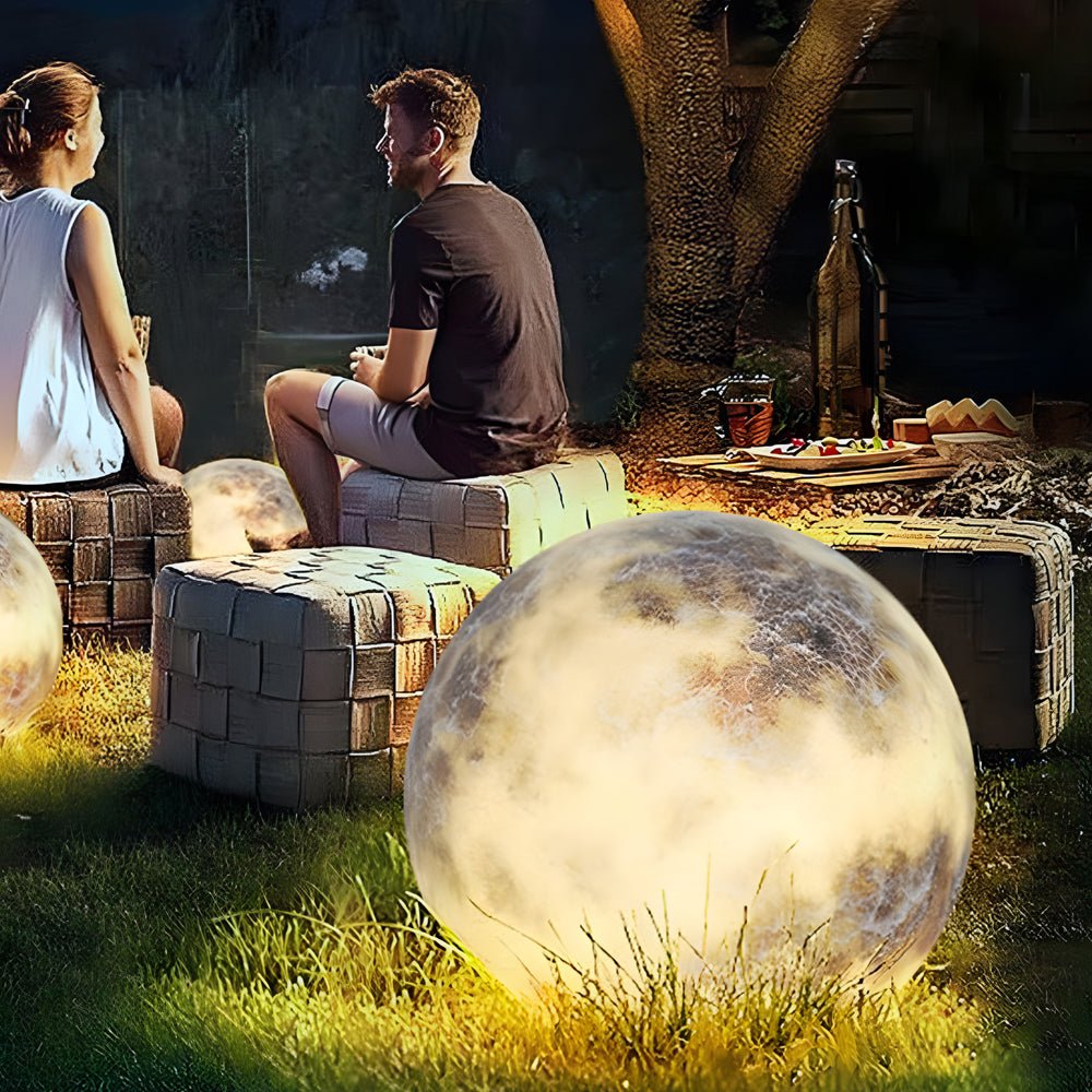 Riche Dreamy Moon Glass Luminous Outdoor Lawn Lamp