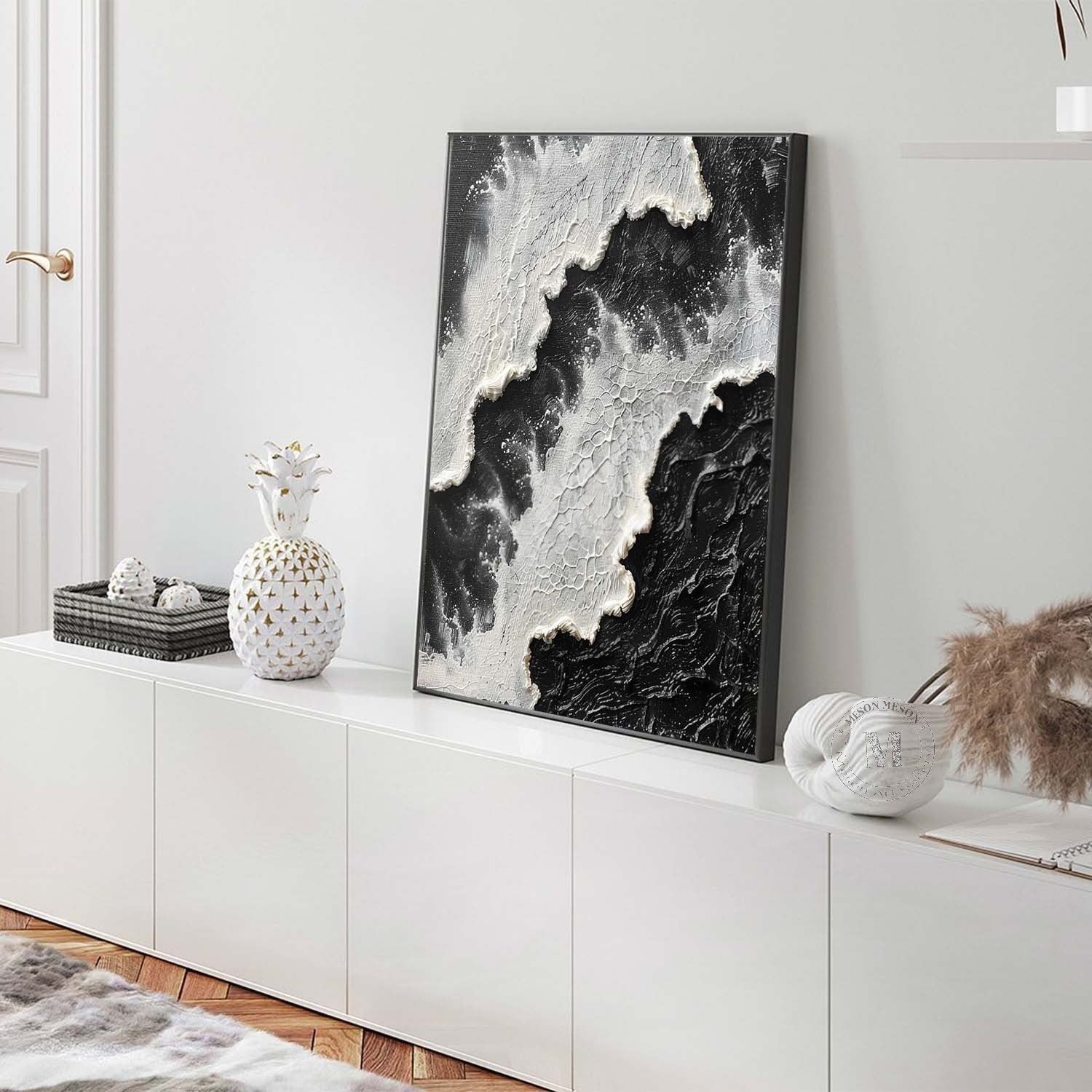 Wall Art Monochrome Ocean Wave - Neutralighting