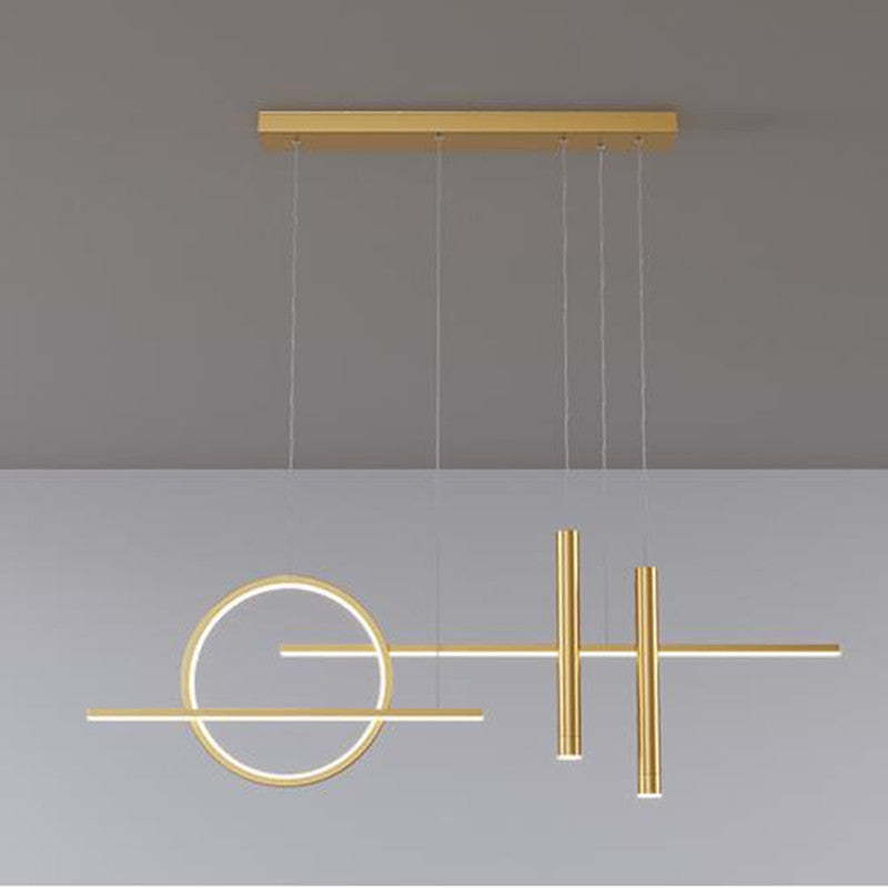 Arisha Minimalism Led Pendant Light, Irregular Ring, Black/Glod - Neutral Decor