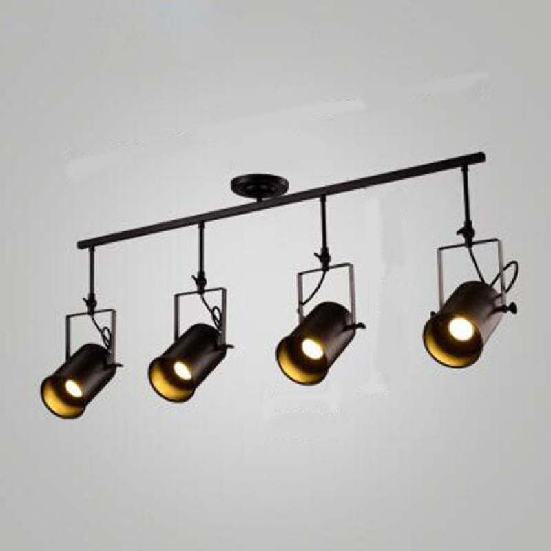 Silva Vintage Adjustable Semi-Flush Mount Ceiling Light, Black - Neutral Decor