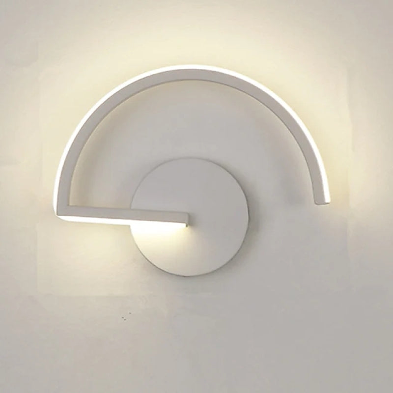Arisha Minimalist Linear Semicircular Metal Decor Wall Lamp - Neutral Decor