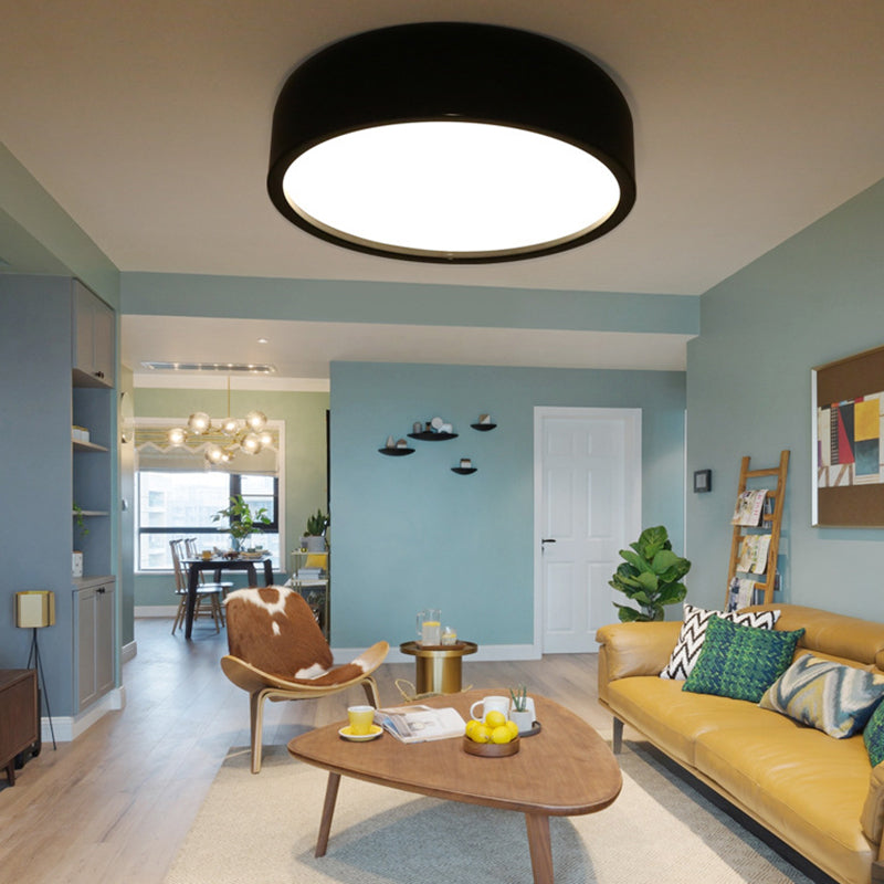 Arisha Modern Dish Shaped Metal Ceiling Light, Black/White - Neutral Decor