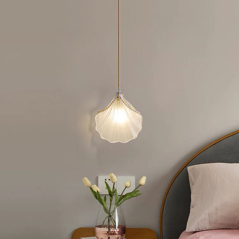 Kristy Art Deco Pearl Shell Metal/Acrylic Pendant Light, White - Neutral Decor