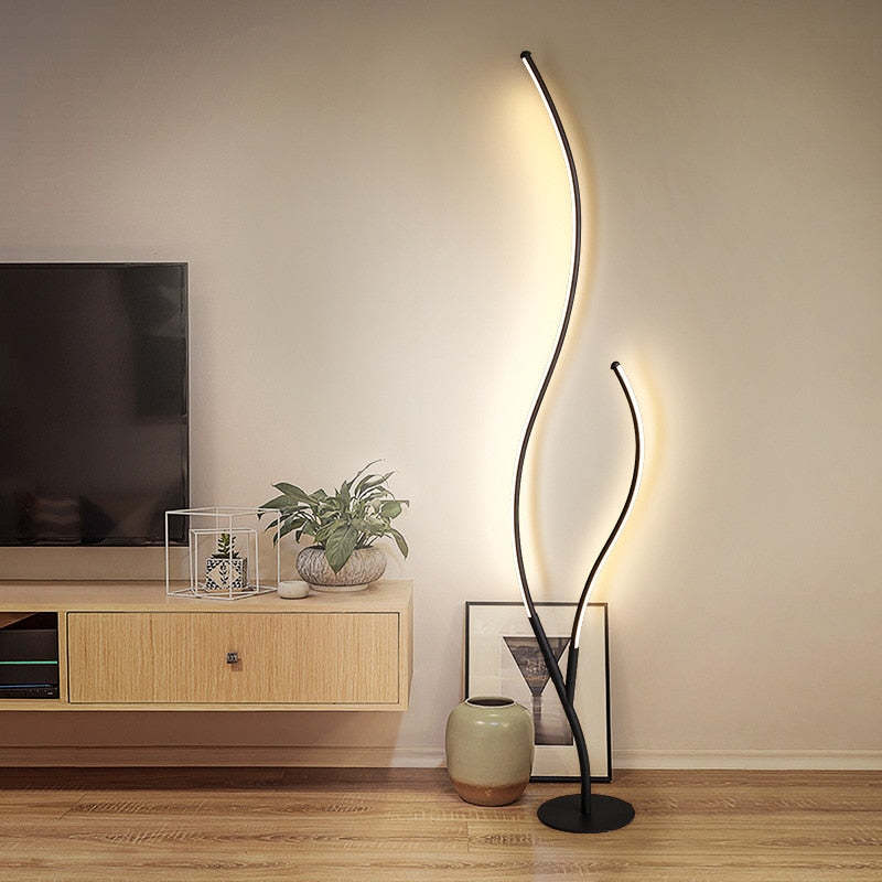 Louise Modern Simple Floor Lamp, Black & White - Neutral Decor