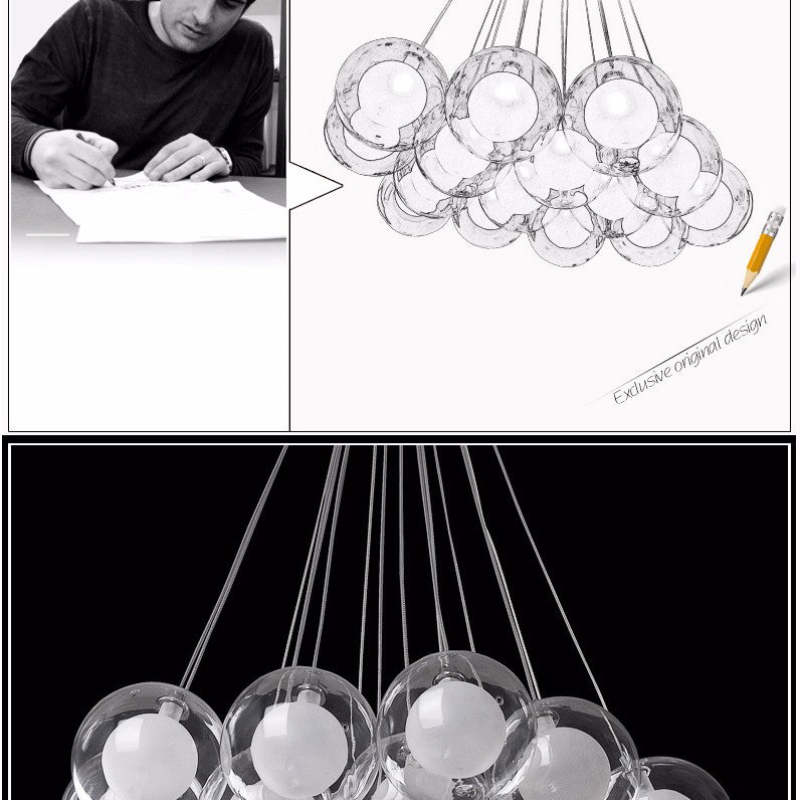 Valentina Modern Bubble Pendant Light, 5 Style - Neutral Decor