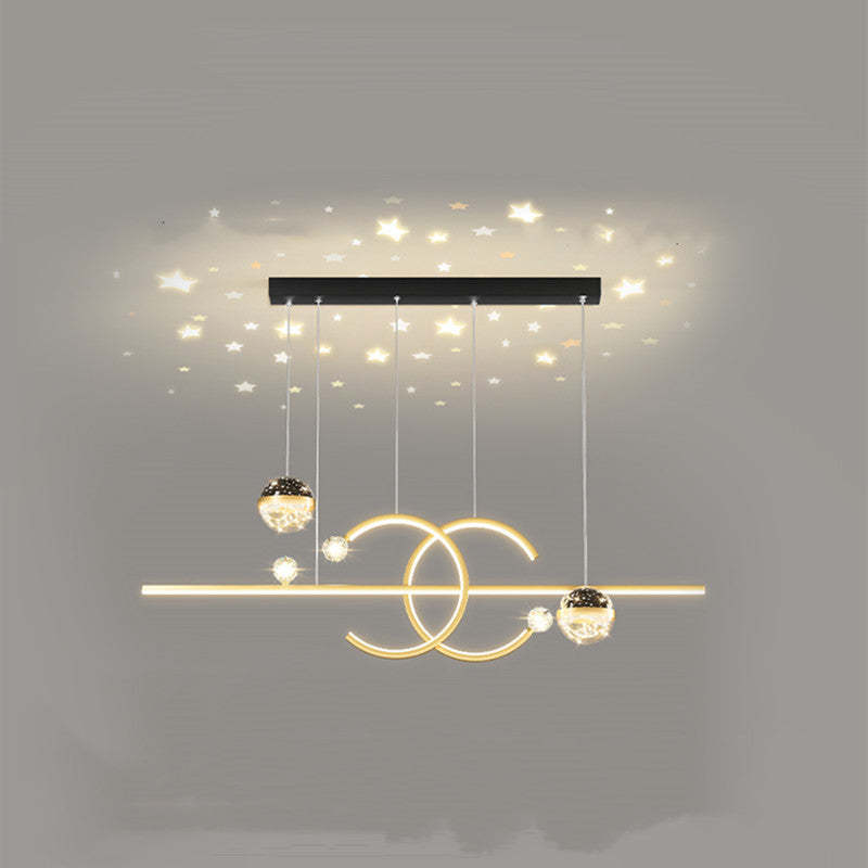Arisha Pendant Light Double-C, Gold/Black Starry-sky - Neutral Decor