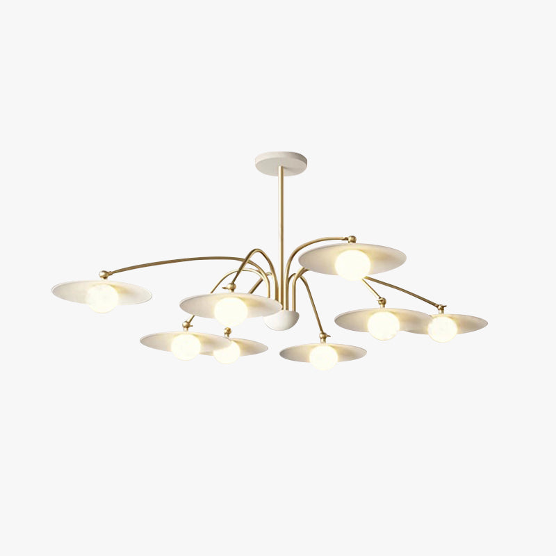 Arisha Minimalist Blown Metal Pendant Light, White/Gold - Neutral Decor