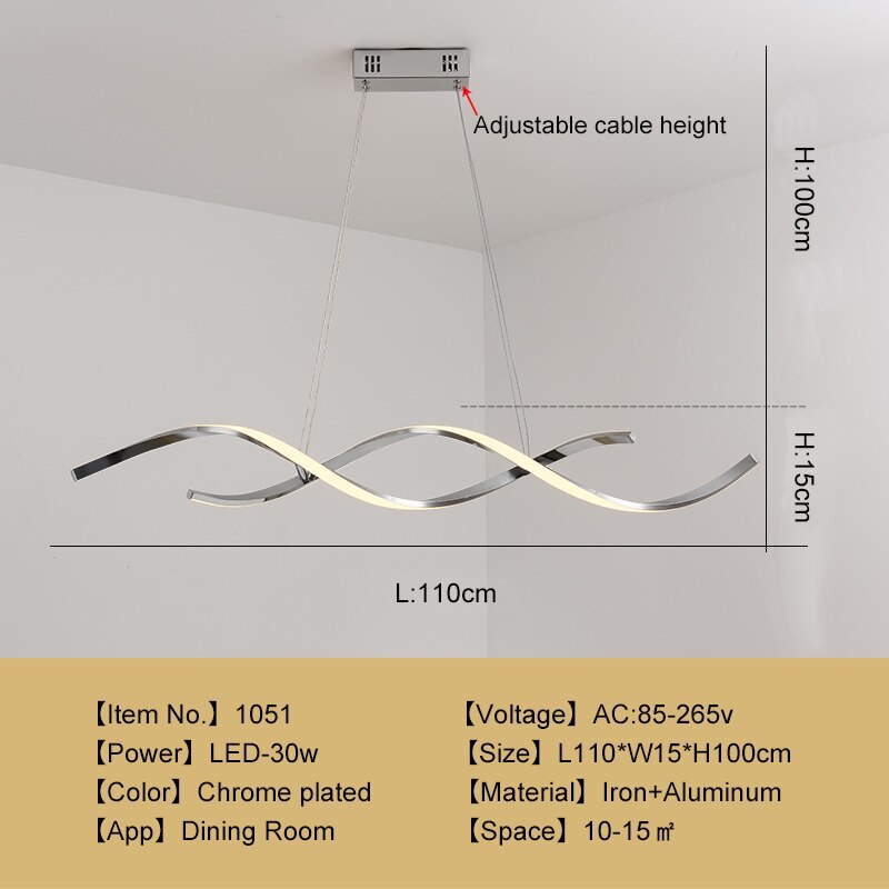 Arisha Modern Wavy Metal/Acrylic Pendant Light, Chrome/Gold - Neutral Decor