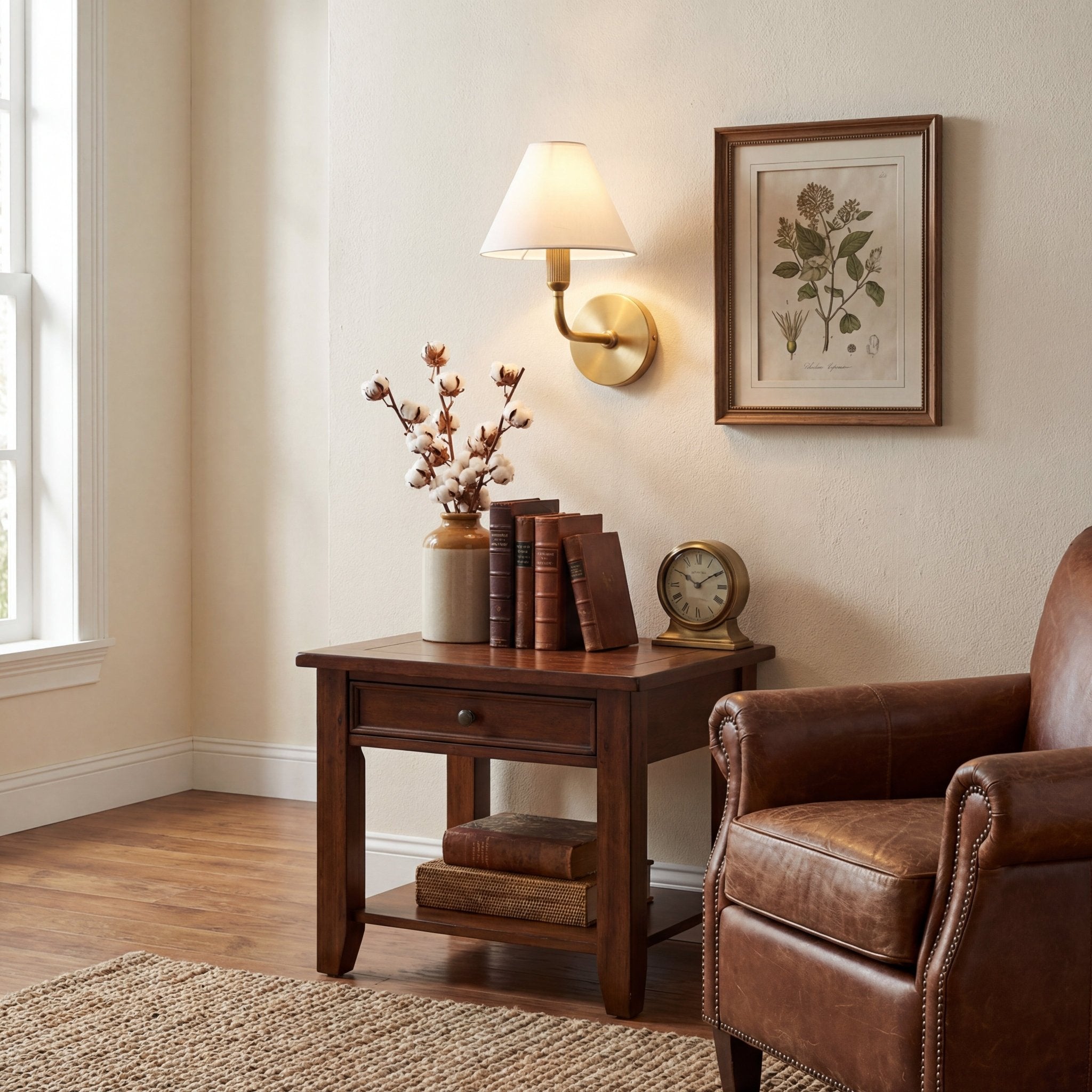 Clara Brass Wall Sconce-Neutral Decor