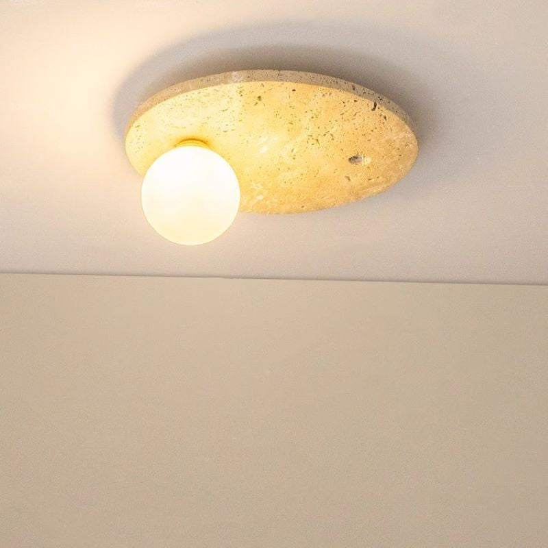 Arisha Modern Globe Metal Glass Flush Mount Ceiling Light Living Room - Neutral Decor