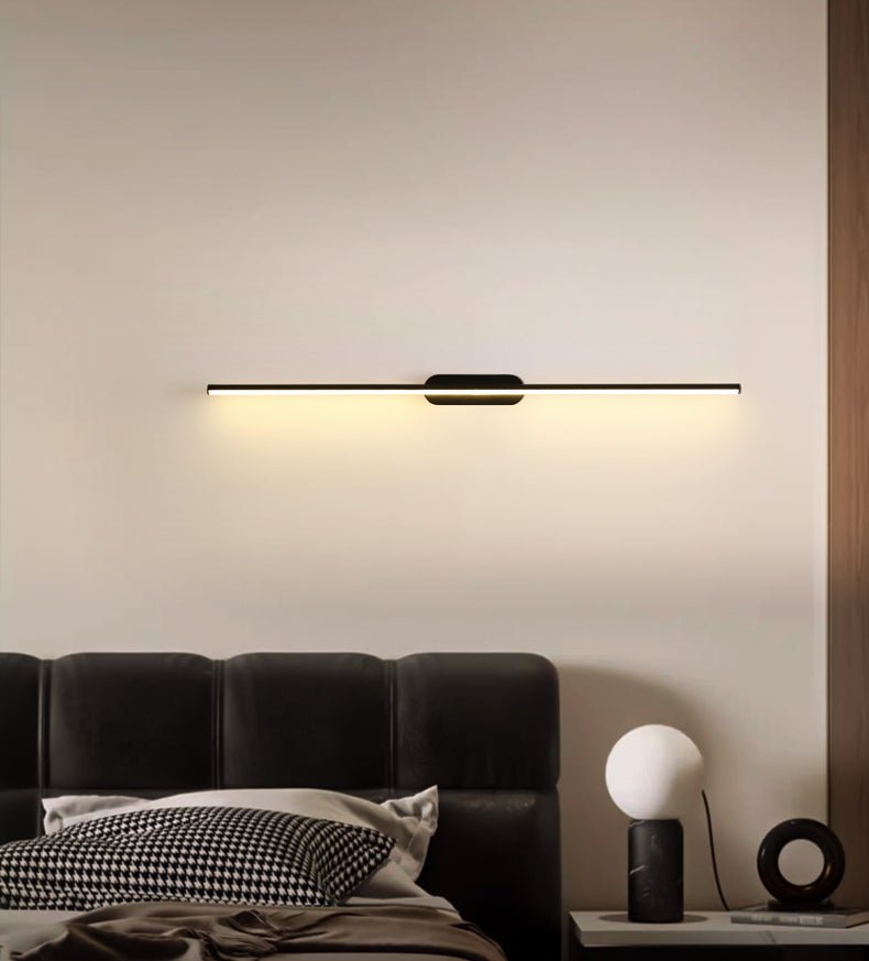 Qirma Black Slim Linear Minimalist Wall Lamp-Neutral Decor