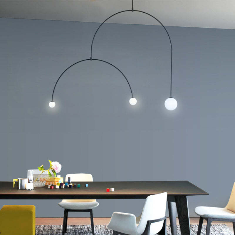 Arisha Minimalist Linear Mobile Pendant Light, Black - Neutral Decor