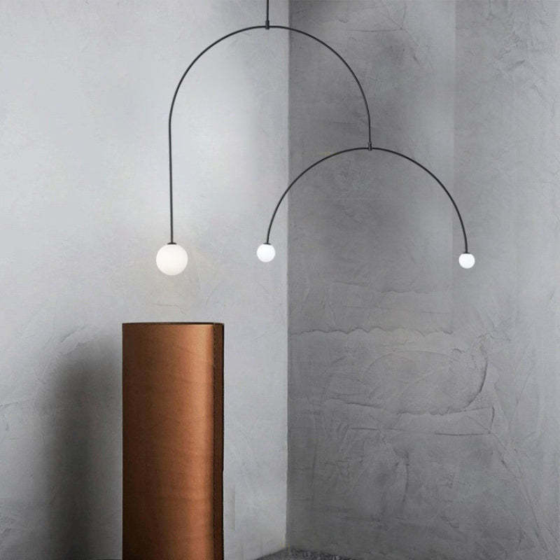 Arisha Minimalist Linear Mobile Pendant Light, Black - Neutral Decor