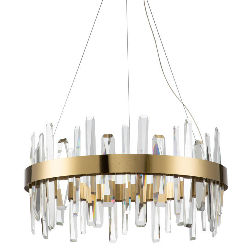 Kristy Modern Crystal Ring Chandelier Black&Gold - Neutral Decor