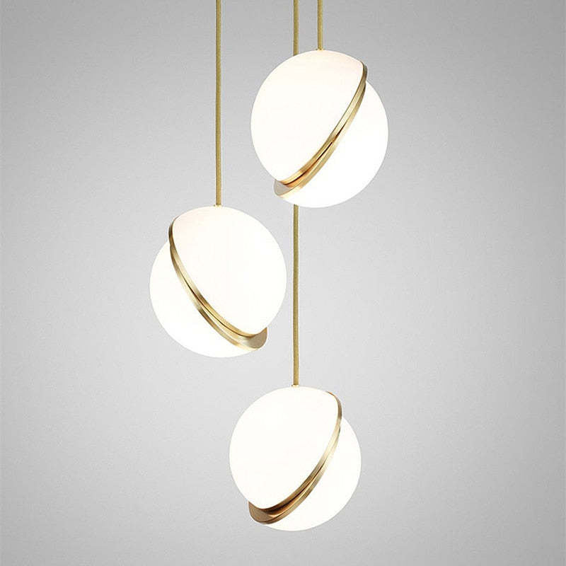 Valentina Simple Pendant Light, Gold & White - Neutral Decor