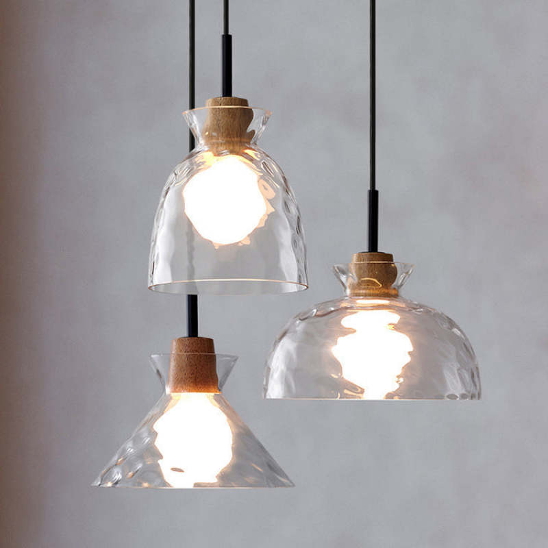 Arisha Minimalist Geometric Glass Pendant Light, Dining Room - Neutral Decor