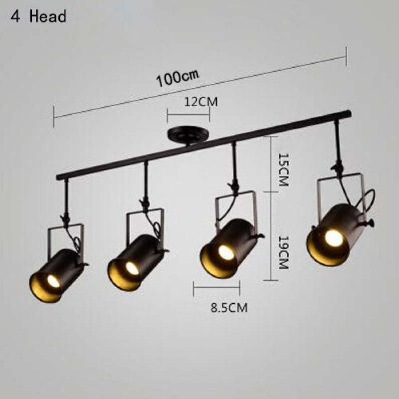 Silva Vintage Adjustable Semi-Flush Mount Ceiling Light, Black - Neutral Decor