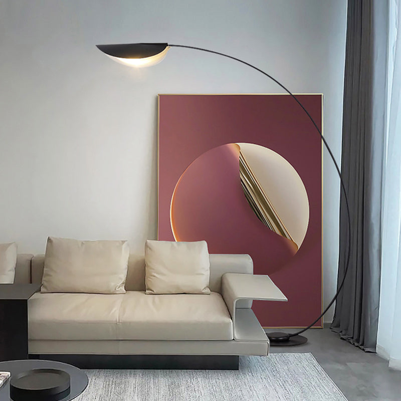 Edge Modern Arch Metal Floor Lamp, Black - Neutral Decor