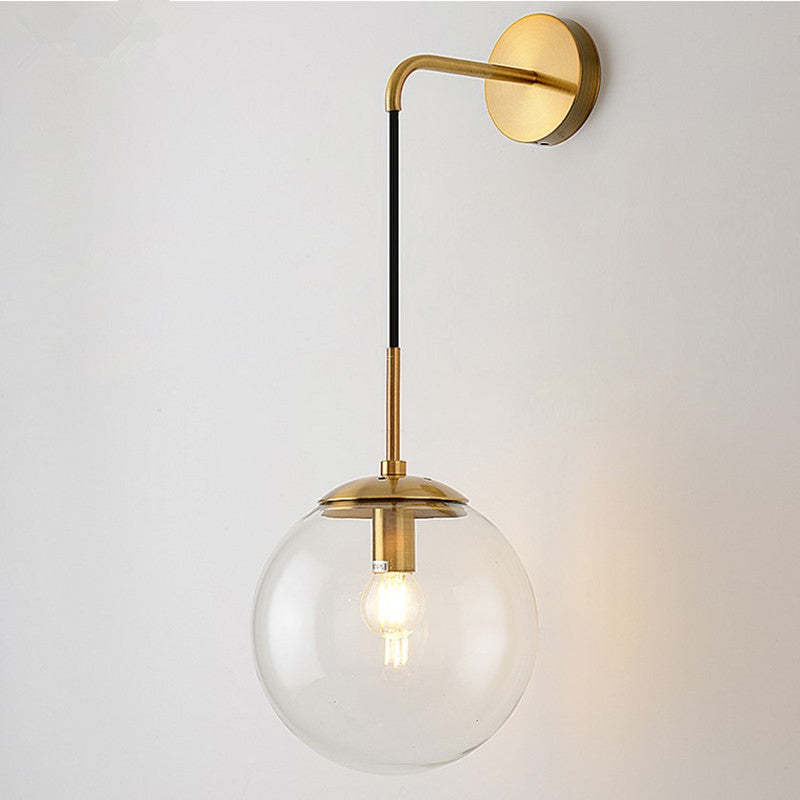 Valentina Glass Ball Nordic LED Wall Reading Lamp Single Head - Neutral Decor