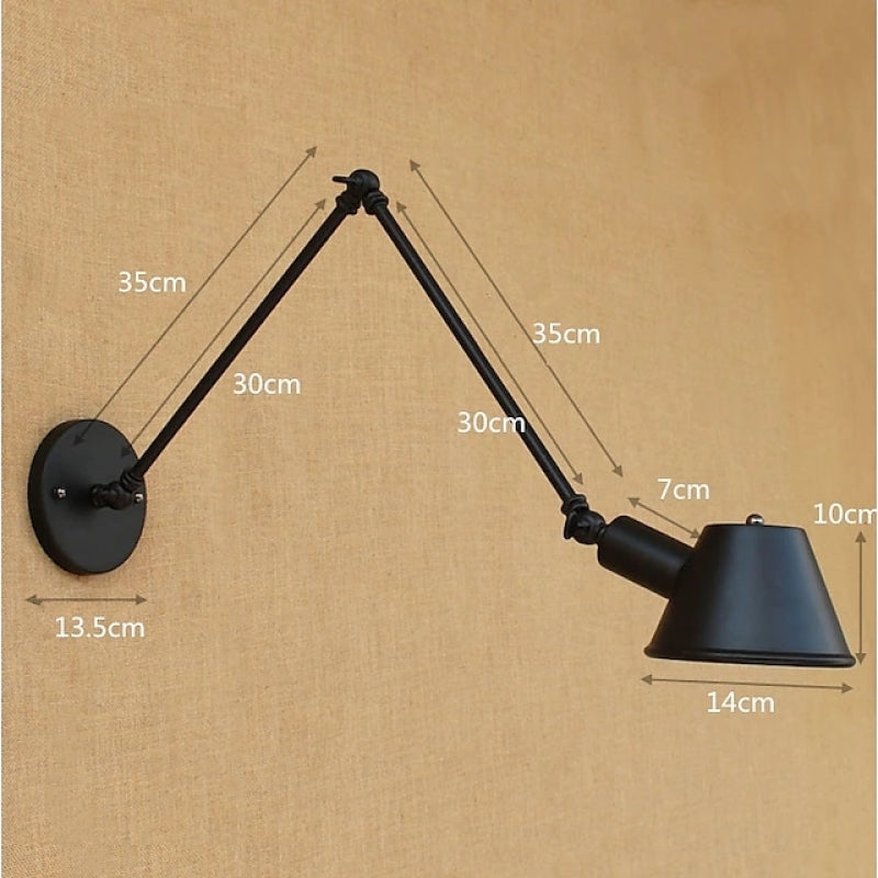Epoch Rotatable Wall Lamp with Swing Arm, Black/Rust - Neutral Decor