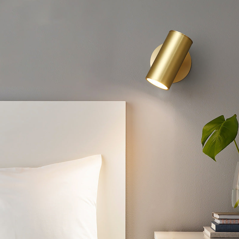 Aria Moden Spotlight cylindrical Metal Wall Lamp, Gold/Black - Neutral Decor