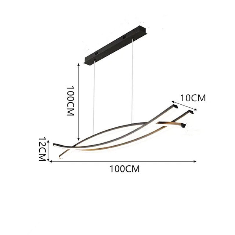 Arisha Modern Linear Metal Pendant Light, Black - Neutral Decor