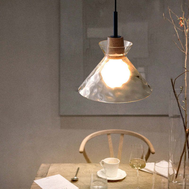 Arisha Minimalist Geometric Glass Pendant Light, Dining Room - Neutral Decor