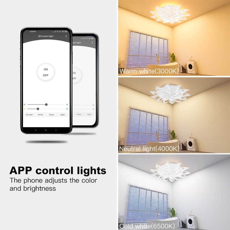 Arisha Elegant Flower Flush Mount Ceiling Light, White/Black - Neutral Decor