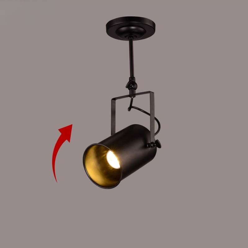 Silva Vintage Adjustable Semi-Flush Mount Ceiling Light, Black - Neutral Decor