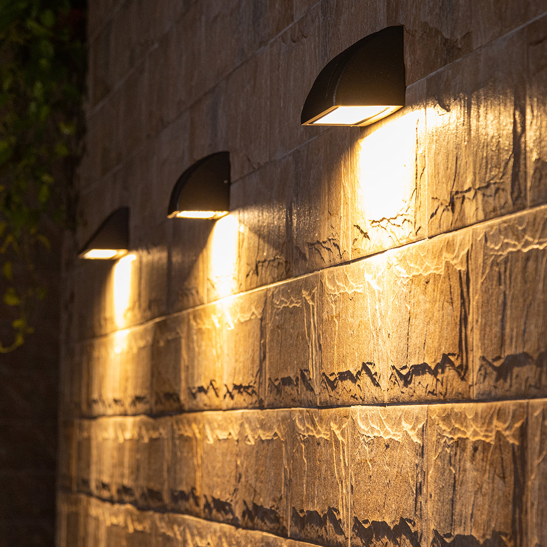 Wide LED Modern Classic Glass Outdoor Wall Light