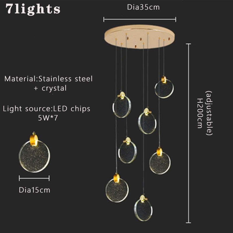Kristy Luxury Circular Ripple Round Crystal Golden Chandelier - Neutral Decor